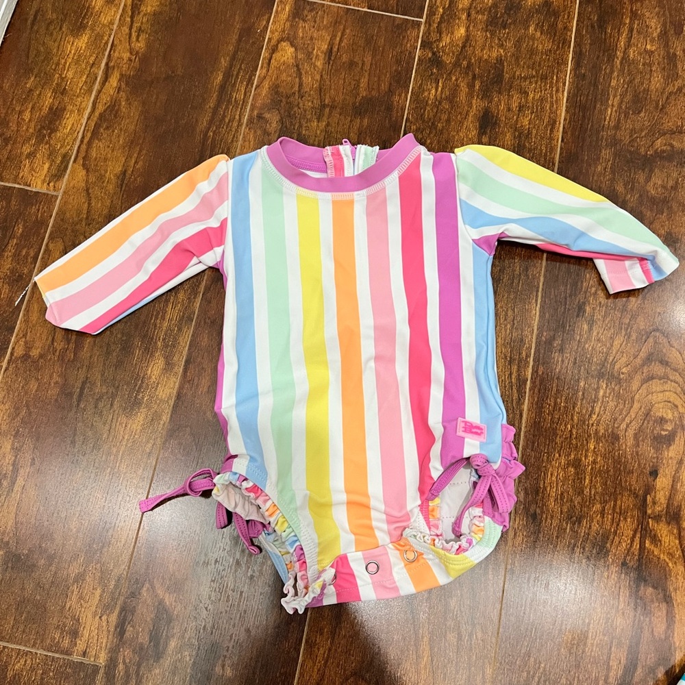 Ruffle butts swim 3-6 month rainbow